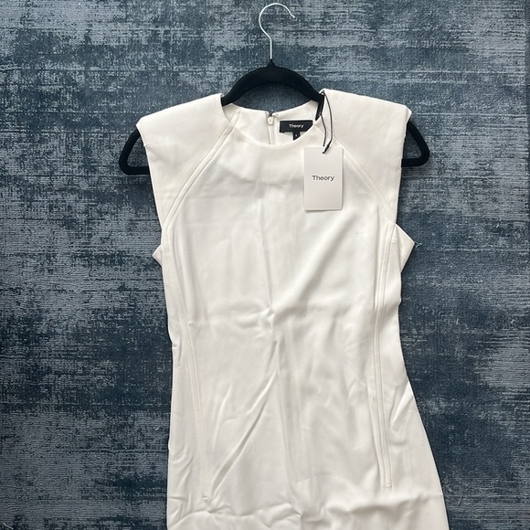 Theory Women’s 4 Cream Bi-Stretch Crepe Power Dress - Picture 3 of 9